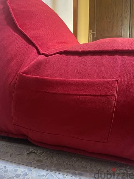 Puff Chair (Red and Grey) 5