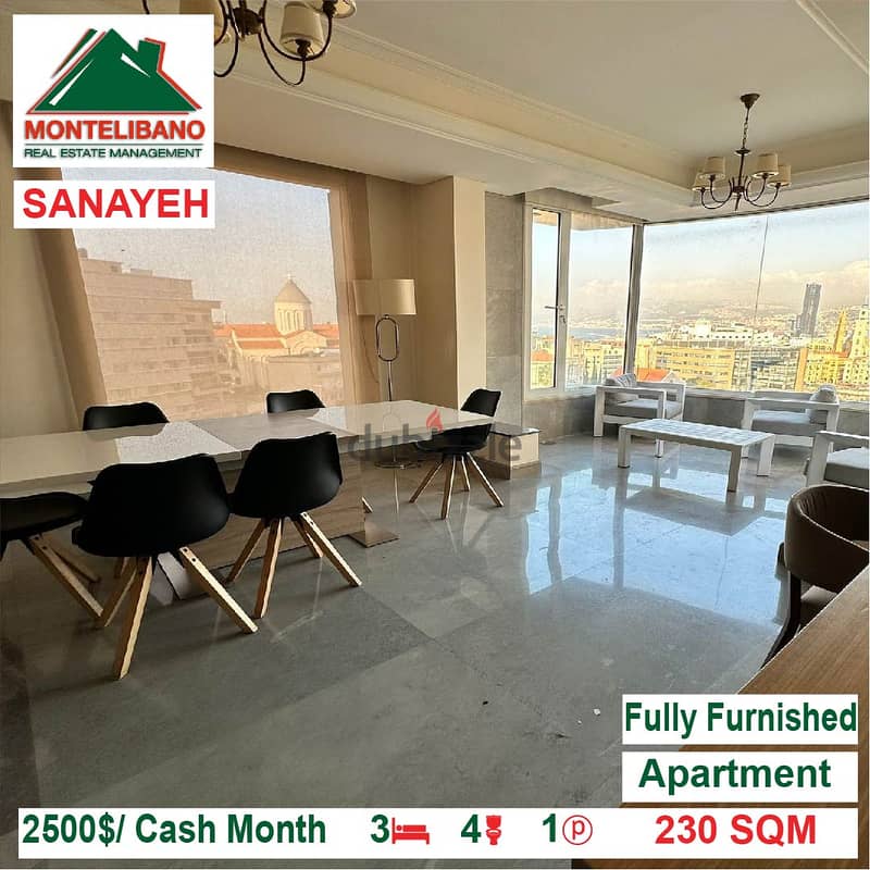 2500$/Cash Month!! Apartment for rent in Sanayeh!! 1