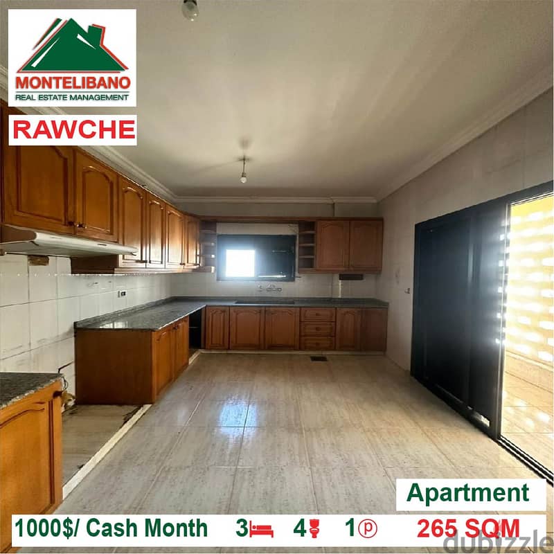 1000$/Cash Month!! Apartment for rent in Rawche!! 2