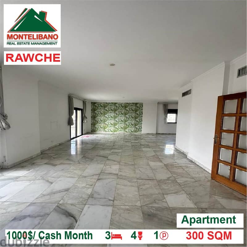 1000$/Cash Month!! Apartment for rent in Rawche!! 0