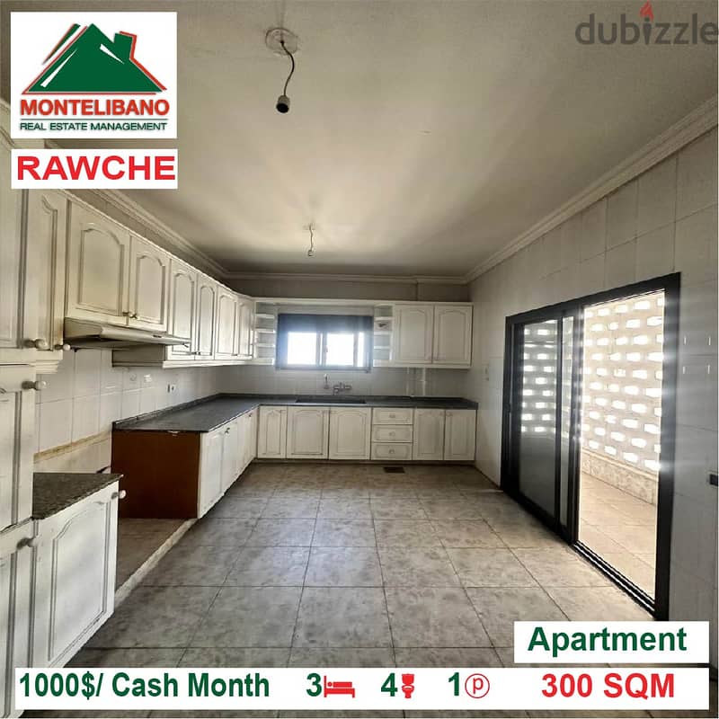 1000$/Cash Month!! Apartment for rent in Rawche!! 2