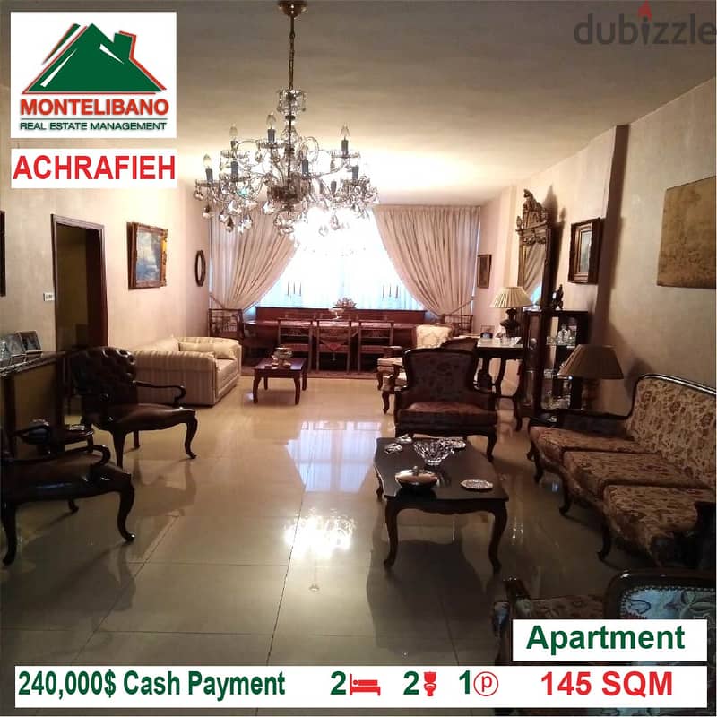 240,000$ Cash Payment!! Apartment for sale in Achrafieh!! 0