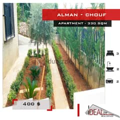 400$$ Apartment for rent in Alman - chouf  330 sqm ref#jj26044
