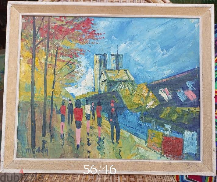 لوحات رسم يد زيتي اوروبي سعر اللوحة الواحدة  مئة دولار 6