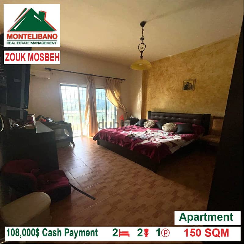 108,000$ Cash Payment!! Apartment for sale in Zouk Mosbeh!! 4