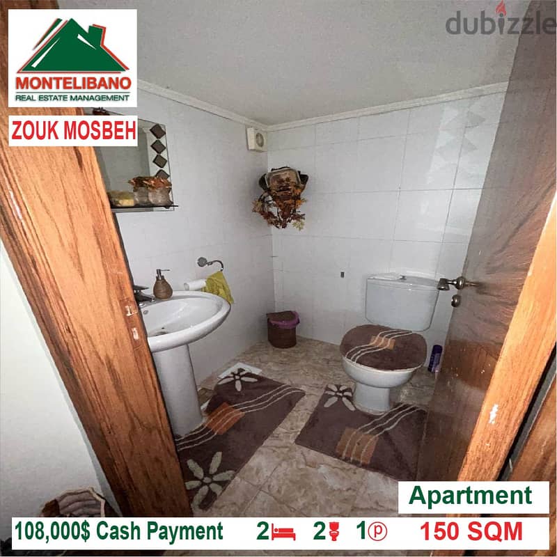 108,000$ Cash Payment!! Apartment for sale in Zouk Mosbeh!! 5