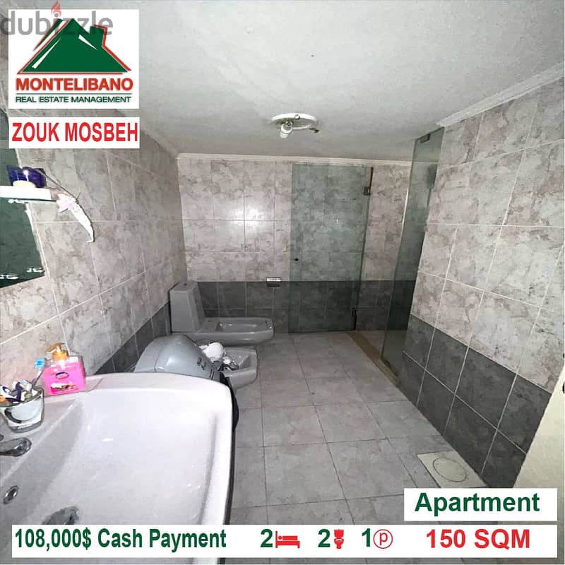 108,000$ Cash Payment!! Apartment for sale in Zouk Mosbeh!! 6