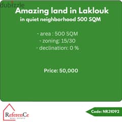 Amazing land for sale in laqlouq أرض رائعة للبيع باللقلوق