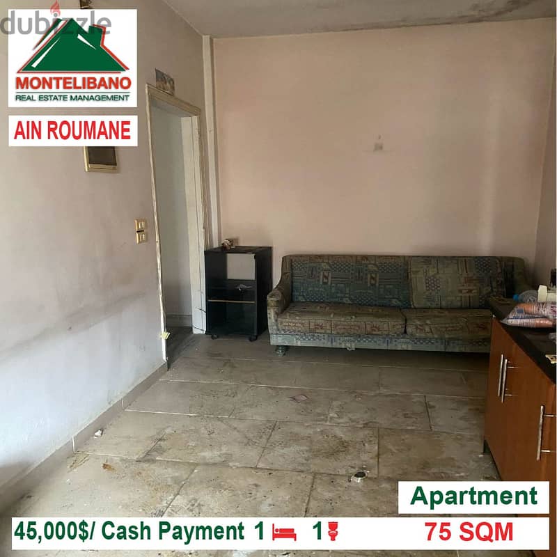 45000$!! Apartment for sale located in Ain Roumane 1