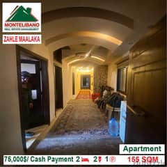 75000$!! Apartment for sale located in Zahle Maalaka