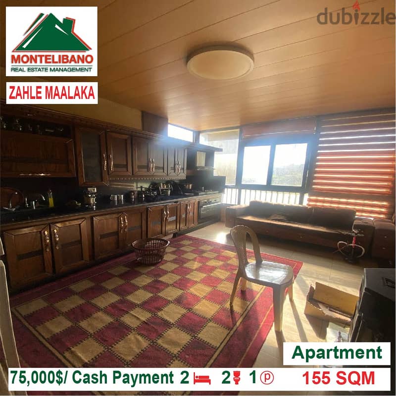 75000$!! Apartment for sale located in Zahle Maalaka 3