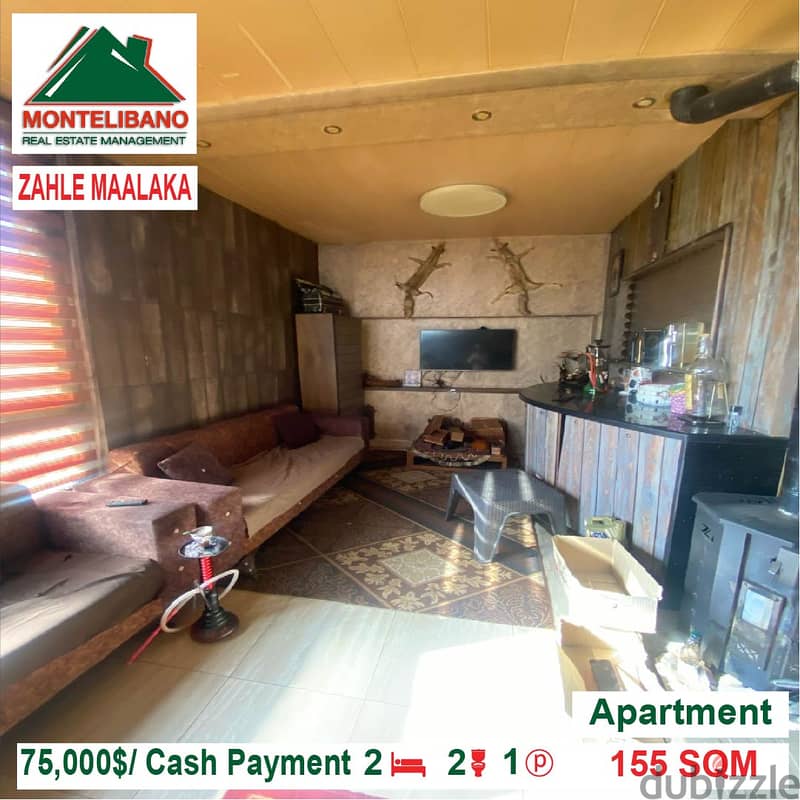 75000$!! Apartment for sale located in Zahle Maalaka 6