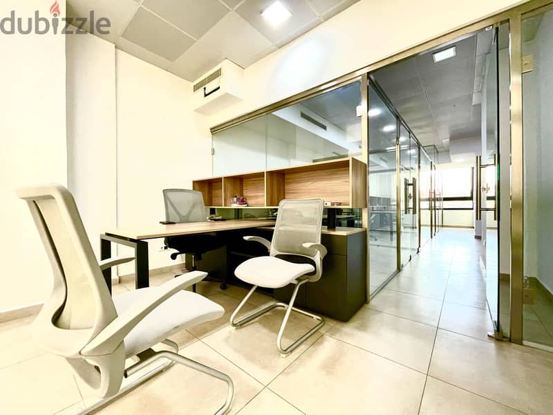 JH24-3197 180m furnished office for rent in Sin l Fil , $ 1800 cash 7