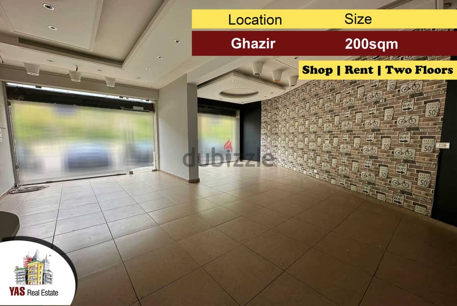 Ghazir 200m2 | Shop for Rent | Perfect Investment | IV KA | 0