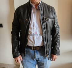 ARMANI Leather Jacket for Men -  Bomber Style 0