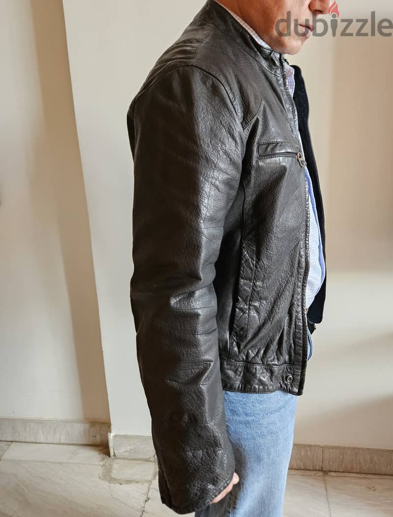 ARMANI Leather Jacket for Men -  Bomber Style 1