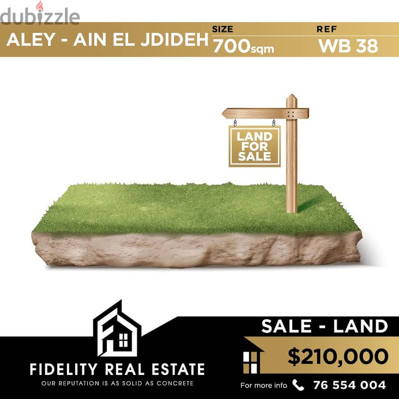Land for sale in Aley Ain el Jdideh WB38 0
