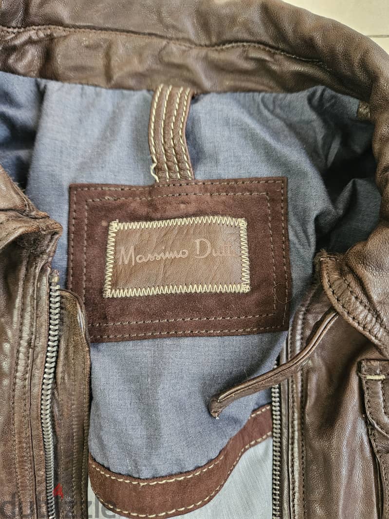 MASSIMO DUTTI Genuine Leather Jacket for Men Size Large 6