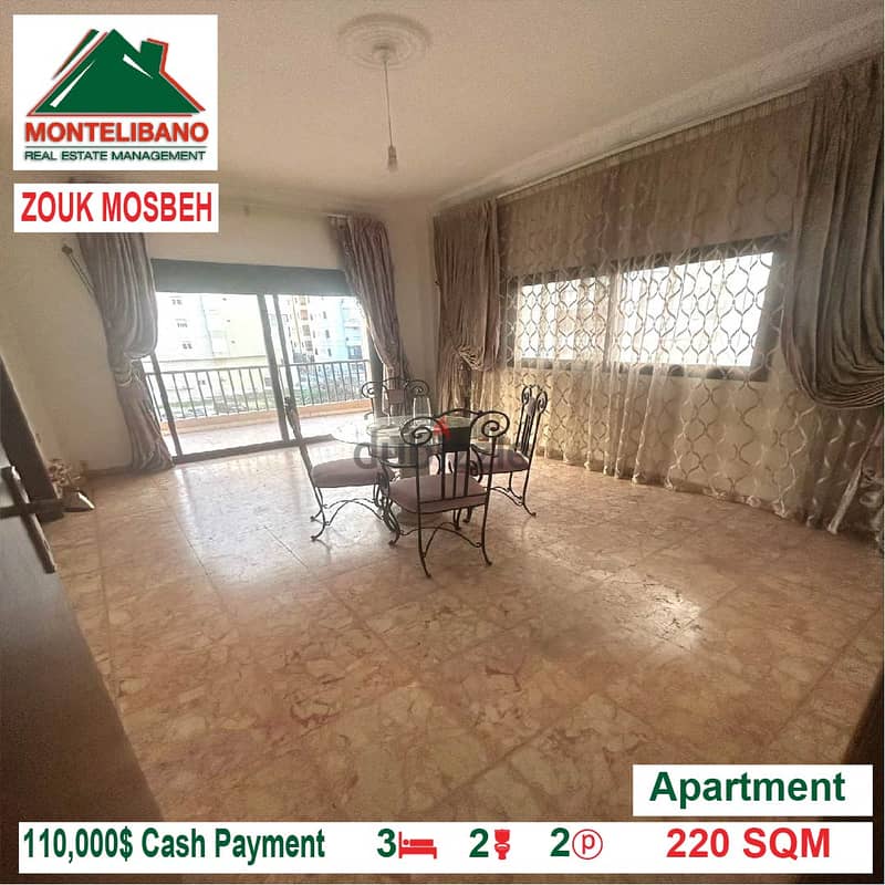110,000$ Cash Payment!! Apartment for sale in Zouk Mosbeh!! 1