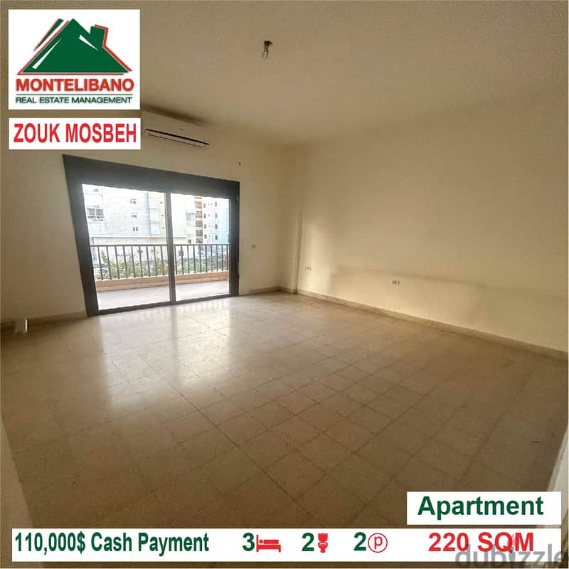 110,000$ Cash Payment!! Apartment for sale in Zouk Mosbeh!! 3