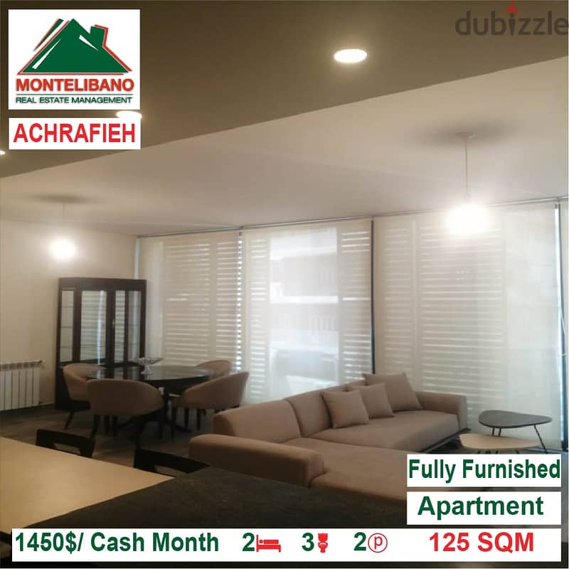 1450$/Cash Month!! Apartment for rent in Achrafieh !! 0