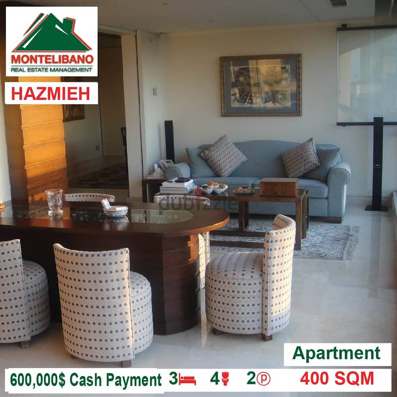 600,000$ Apartment for sale located in Hazmieh 1
