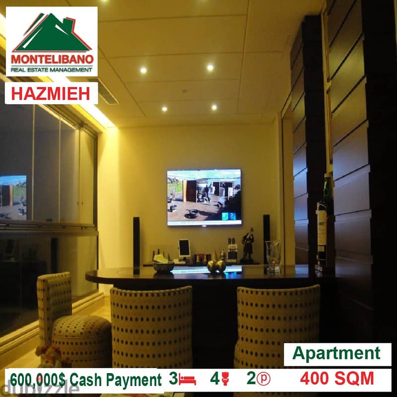 600,000$ Apartment for sale located in Hazmieh 5