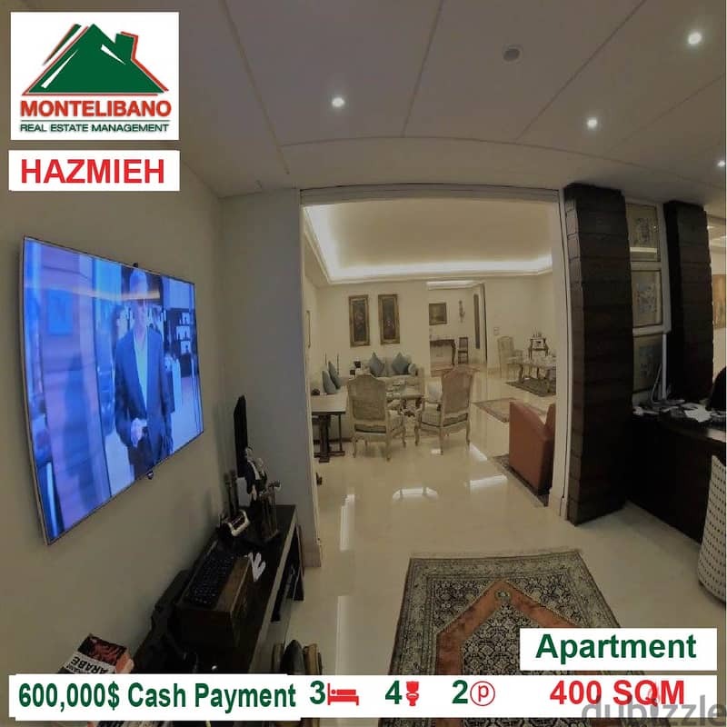 600,000$ Apartment for sale located in Hazmieh 7