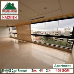 600,000$ Apartment for sale located in Hazmieh 0