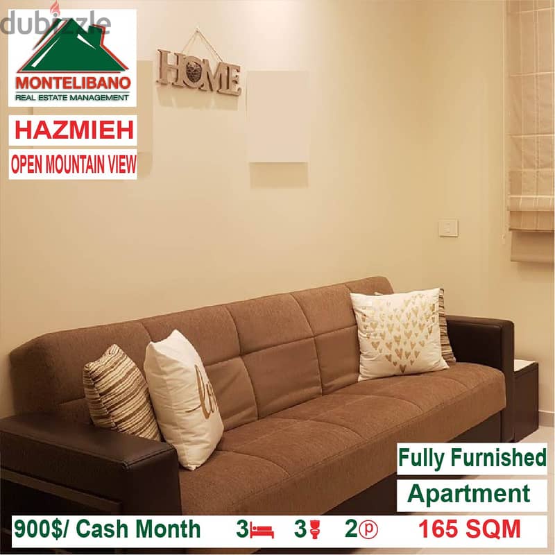 900$/Cash Month!! Apartment for rent in Hazmieh!! 1