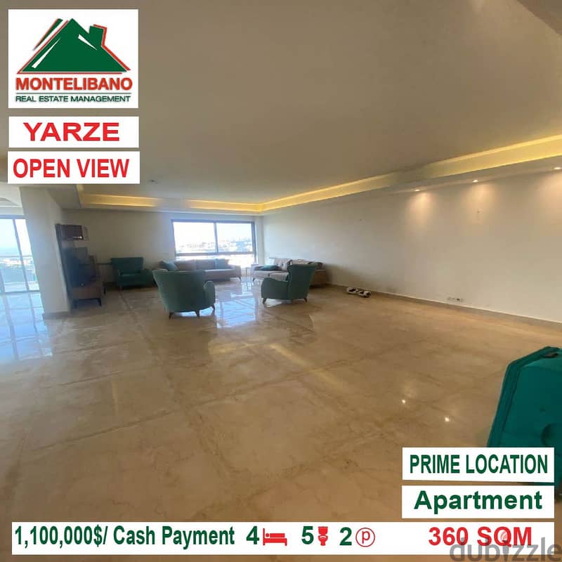1,100,000$!! Open View Apartment for sale located in Yarzeh 3
