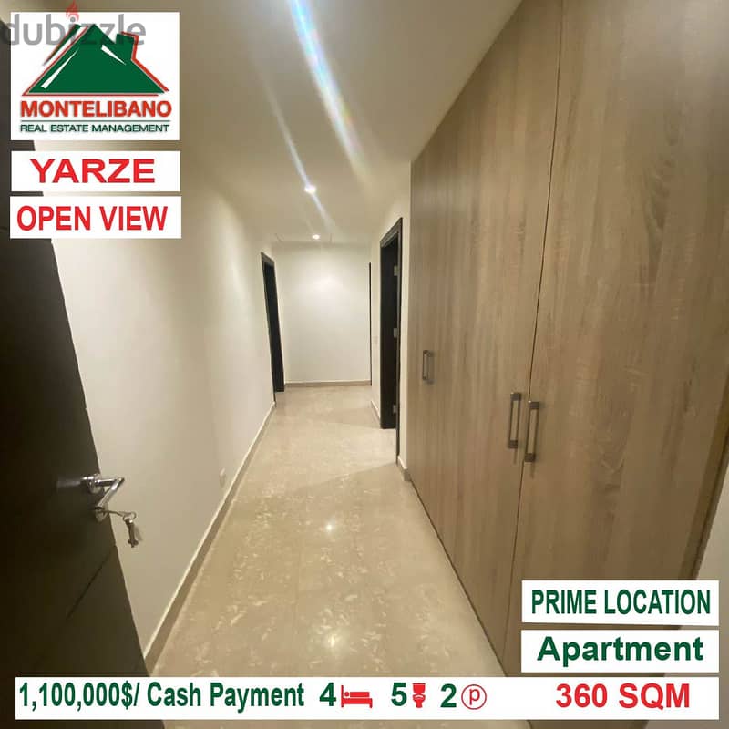 1,100,000$!! Open View Apartment for sale located in Yarzeh 4