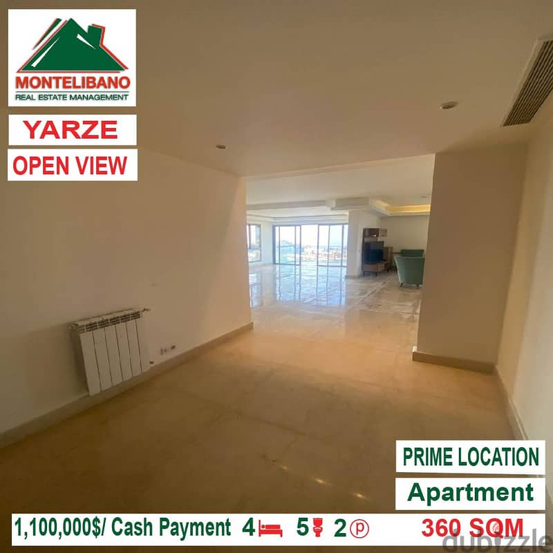 1,100,000$!! Open View Apartment for sale located in Yarzeh 5