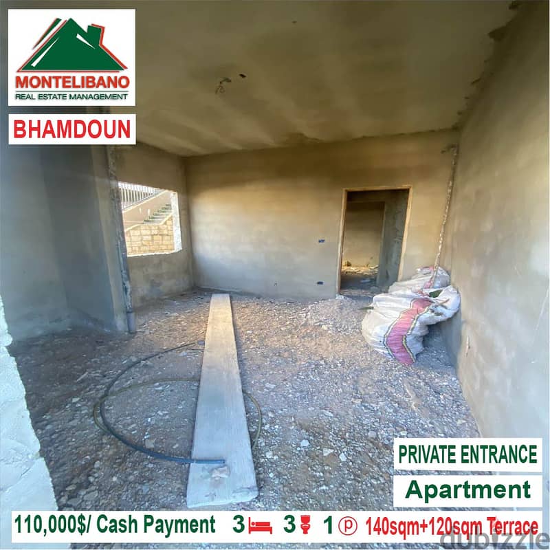 110000$!! Apartment for sale located in Bhamdoun 1