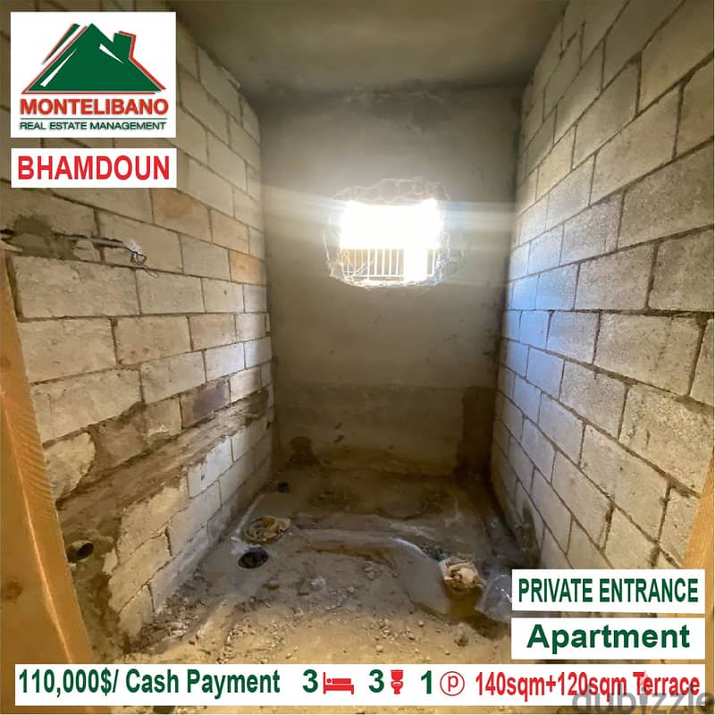 110000$!! Apartment for sale located in Bhamdoun 3