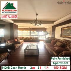 1400$/Cash Month!! Apartment for rent in Sakiet Al Janazir!!