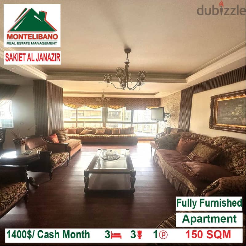 1400$/Cash Month!! Apartment for rent in Sakiet Al Janazir!! 0