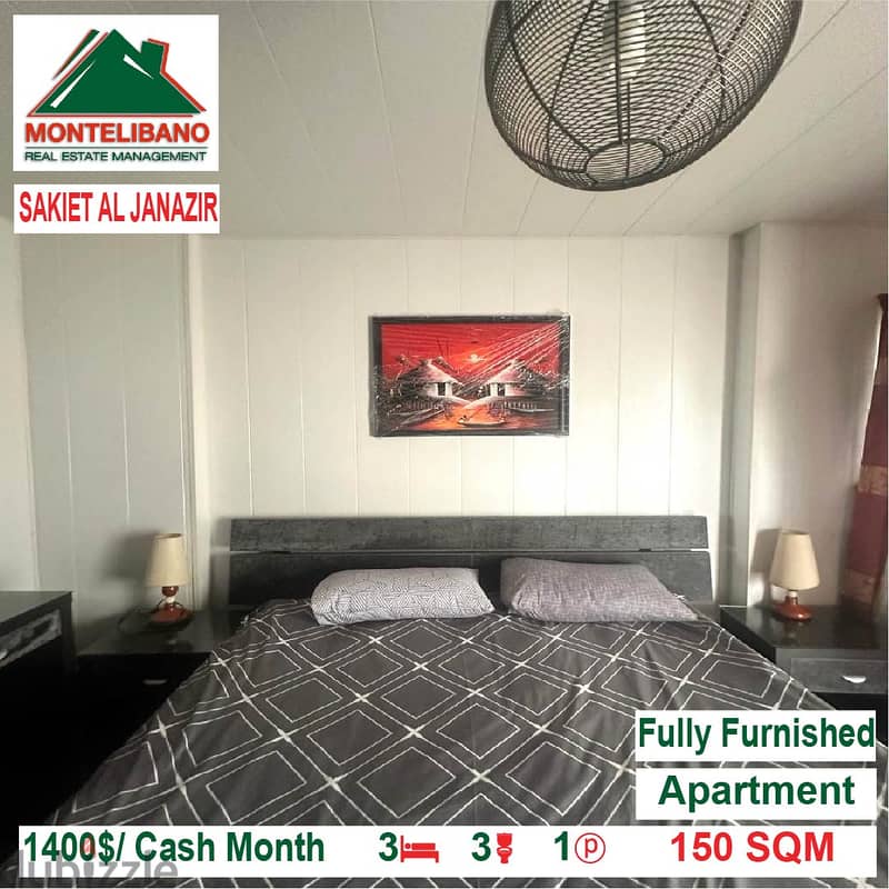 1400$/Cash Month!! Apartment for rent in Sakiet Al Janazir!! 2