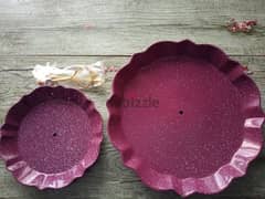 Elegant high quality 2 tier ceramic purple stand