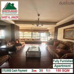 375,000$ Cash Payment!! Apartment for sale in Sakiet Al Janazir!! 0