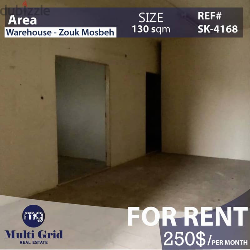 Zouk Mosbeh, Warehouse for Rent, 130 m2, مستودع للإيجار في ذوق مصبح 0