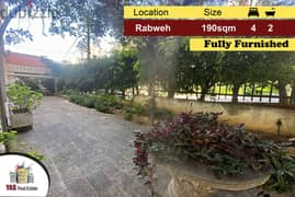 Rabweh 190m2 | 110m2 Garden | Furnished | Calm Area |Prime Location|MJ 0