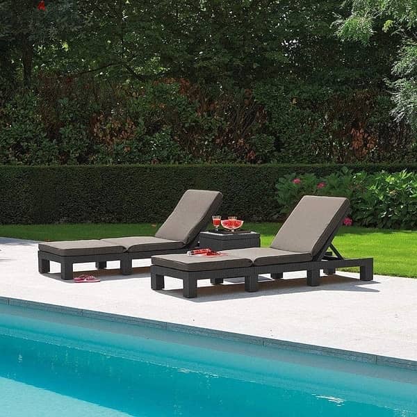 Allibert by Keter Daytona Sunlounger, Grey with Taupe Cushion 2