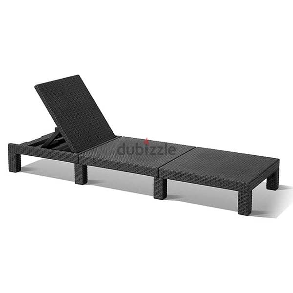 Allibert by Keter Daytona Sunlounger, Grey with Taupe Cushion 1