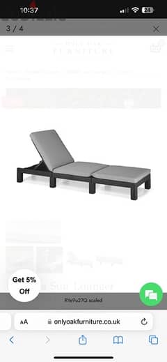 Allibert by Keter Daytona Sunlounger, Grey with Taupe Cushion 0