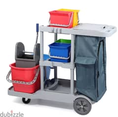 Heavy Duty Multi-Function Cleaning Trolley Utility Janitor Cart