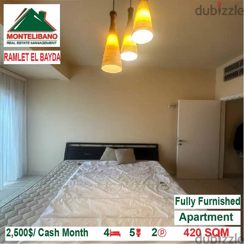 2500$/Cash Month!! Apartment for rent in Ramlet El Bayda!! 1