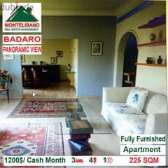 1200$/Cash Month!! Apartment for rent in Badaro!! Panoramic View!! 0
