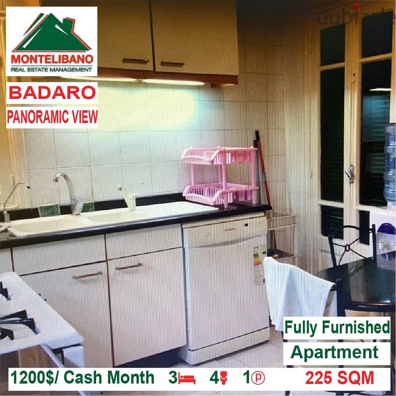1200$/Cash Month!! Apartment for rent in Badaro!! Panoramic View!! 2