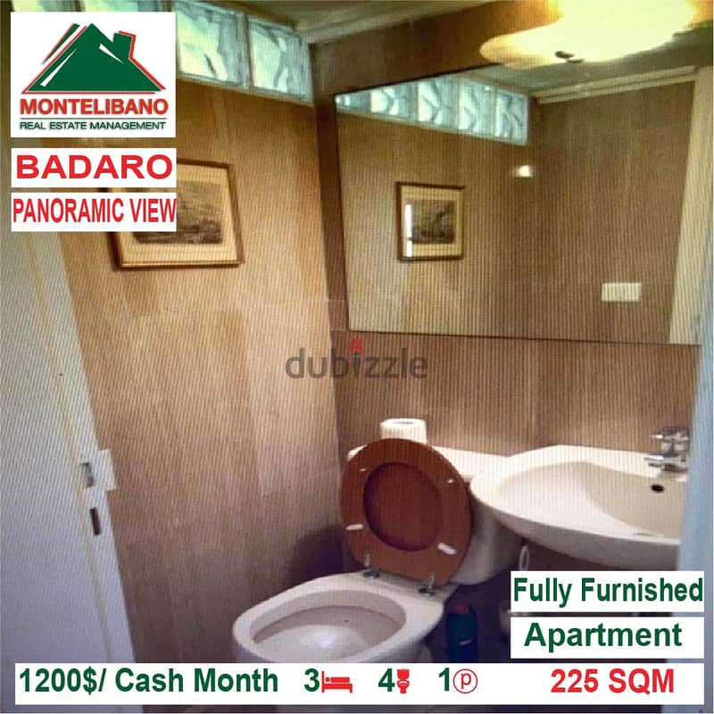 1200$/Cash Month!! Apartment for rent in Badaro!! Panoramic View!! 3